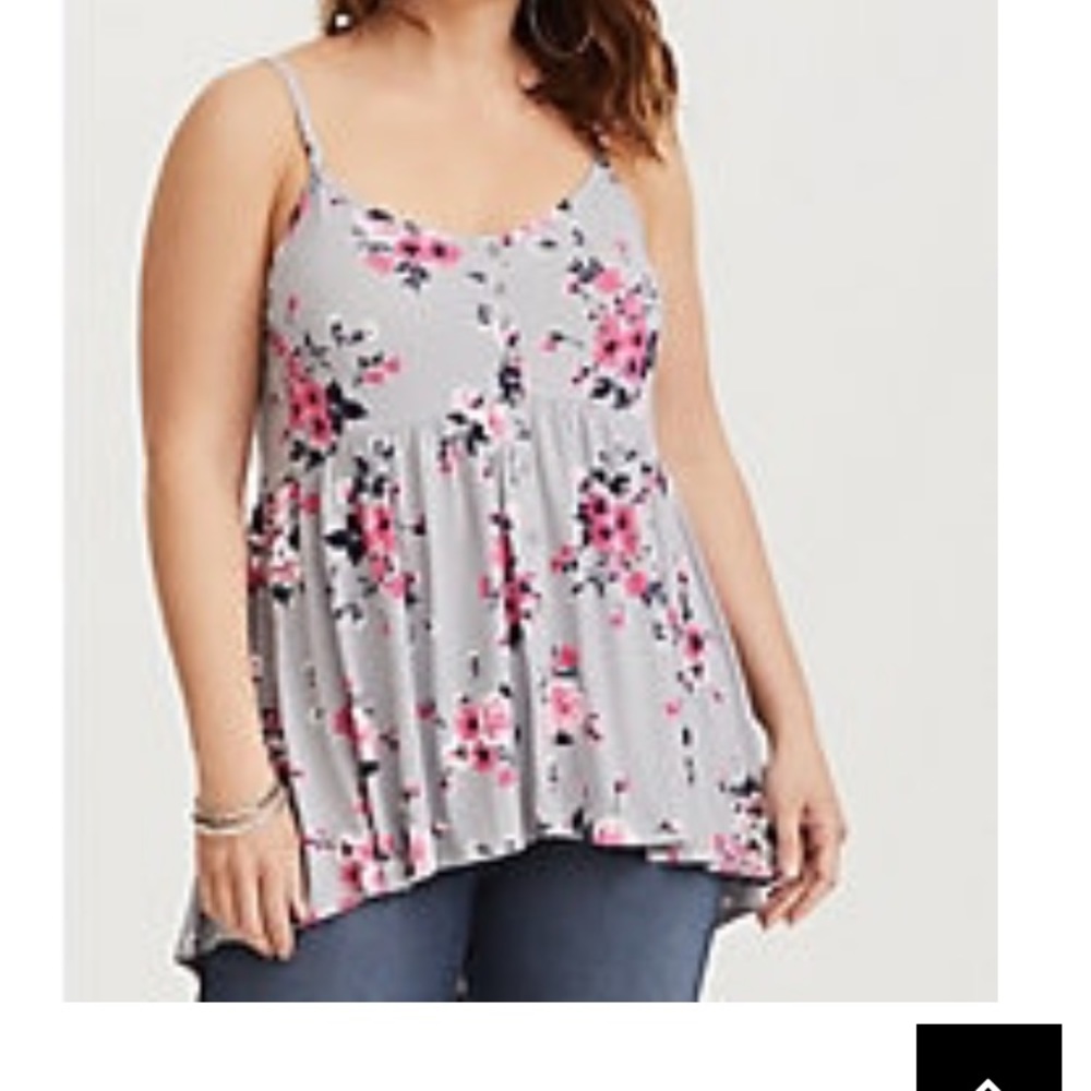 Grey Hi-Lo Floral Babydoll